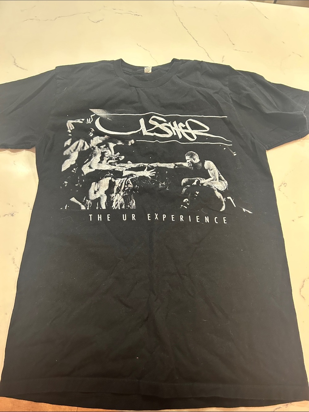 Black Graphic Crewneck T-Shirt - USHER The UR Experience TOUR